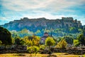 View on Acropolis from ancient agora, Athens, Greece. Royalty Free Stock Photo