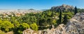 Panoramic View of Acropolis From Areopagus Hill Royalty Free Stock Photo