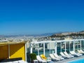 View of the Acropolis in Athens from a hotel building