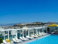 View of the Acropolis in Athens from a hotel building