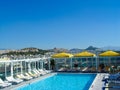 View of the Acropolis in Athens from a hotel building