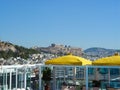 View of the Acropolis in Athens from a hotel building