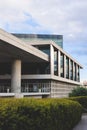 View of Acropolis Museum facade building exterior entrance, an archaeological museum in Athens center, Attica, Greece in a summer