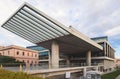 View of Acropolis Museum facade building exterior entrance, an archaeological museum in Athens center, Attica, Greece in a summer