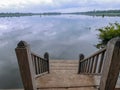 View across the ancient Srah Srang reservoir in Cambodia Royalty Free Stock Photo