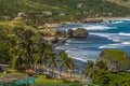 A view across Bathsheba Beach on the Atlantic coast of Barbados