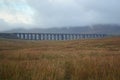 View across Batty Moss to the Ribblehead Viaduct, England Royalty Free Stock Photo