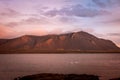 View across a bay and a mountain range in Iceland Royalty Free Stock Photo