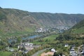 view across Cochem-Sehl, the monastery, Mosel and Valwig