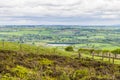A view across countryside below the Cairnpapple Hill burial site in Scotland Royalty Free Stock Photo