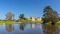 Croome Lake, Court and Chinese Bridge, Worcestershire, England. Royalty Free Stock Photo