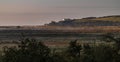 A view across Cuckmere Haven at dawn with low lying mist Royalty Free Stock Photo