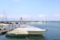 The View Across Desenzano Harbour on Lake Garda Royalty Free Stock Photo