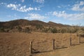 View across the desert landscape to distant hills Royalty Free Stock Photo