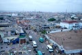 View across downtown Accra, Ghana in evening light