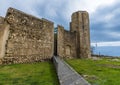 A view across the end wall of the ancient Roman Circus ruins in the city of Tarragona