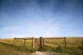 View across English countryside landscape during late Summer eve Royalty Free Stock Photo