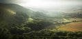 View across English countryside landscape during late Summer eve Royalty Free Stock Photo