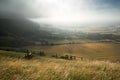 View across English countryside landscape during late Summer eve Royalty Free Stock Photo