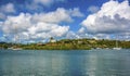 A view across the English Harbour towards Nelson`s Dockyard Marina in Antigua