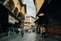 View across the famous bridge Ponte Vecchio in Florence, Tuscany, Italy - dec, 2021 Royalty Free Stock Photo