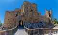 A view across the front of the restored Ajloun Castle, Jordan Royalty Free Stock Photo