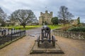 A view across the grounds around Rochester castle, UK Royalty Free Stock Photo