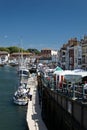 Weymouth Harbour, quayside and boats, Dorset, England. Royalty Free Stock Photo