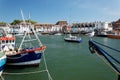Weymouth Harbour, quayside and boats, Dorset, England. Royalty Free Stock Photo