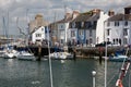 Weymouth Harbour, quayside and boats, Dorset, England.