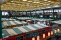View across the indoor Shrewsbury Market Hall stalls Royalty Free Stock Photo