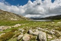 View across Lac De Nino in Corsica with mountains in the background