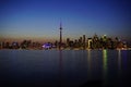 Downtown Toronto with iconic tower in sunset Royalty Free Stock Photo