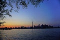 Downtown Toronto with iconic tower in sunset Royalty Free Stock Photo