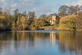 A view across a lake at Newstead Park, Nottinghamshire, UK Royalty Free Stock Photo