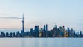 The View Towards the Toronto Skyline at Dusk Royalty Free Stock Photo