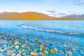 View across Lake Te Anau to Murchison Mountains just before sunrise