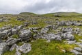 A view across limestone pavement towards glacial erratics on the southern slopes of Ingleborough, Yorkshire, UK Royalty Free Stock Photo