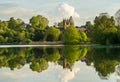 View across the Mere to the town of Ellesmere in Shropshire