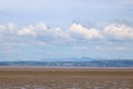 View across Morecambe Bay to Lake District hills Royalty Free Stock Photo