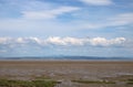 View across Morecambe Bay to Lake District hills Royalty Free Stock Photo