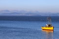 View across Morecambe Bay to Lake District hills Royalty Free Stock Photo