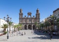 The view across Plaza Santa Ana towards Santa Ana Cathedral