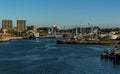 A view across the port of Leixoes, near to Porto, Portugal on a bright sunny morning