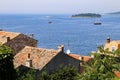 View across the red roofed buildings of the old town of Rovinj, Croatia Royalty Free Stock Photo