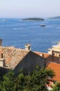 View across the red roofed buildings of the old town of Rovinj, Croatia Royalty Free Stock Photo