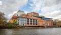 View across the River Avon to the Royal Shakespeare Company RSC theatre in Stratford upon Avon, Warwick shire, UK Royalty Free Stock Photo