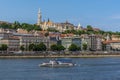 A view across the River Danube towards the Fisherman`s Bastion in Budapest Royalty Free Stock Photo