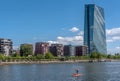 View across the river Main to the European Central Bank, Frankfurt, Germany