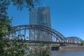 View across the river Main to the European Central Bank, Frankfurt, Germany